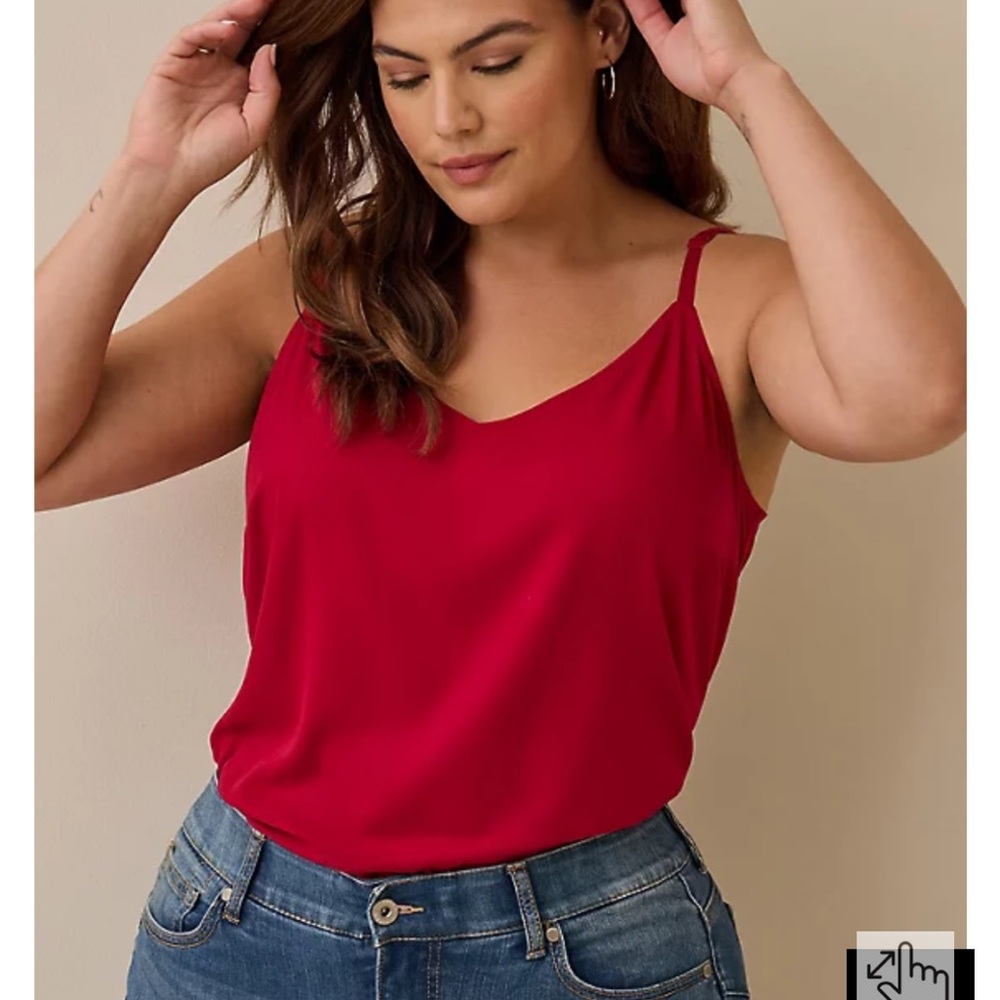 LAST ONE Torrid Size 1 Red Ava Stretch Challis Cami NWT